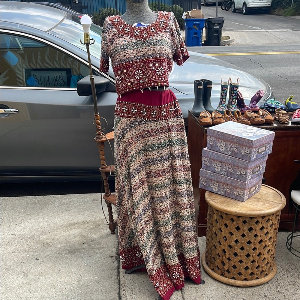 Indian Style   Beaded Maxi Skirt and Top
